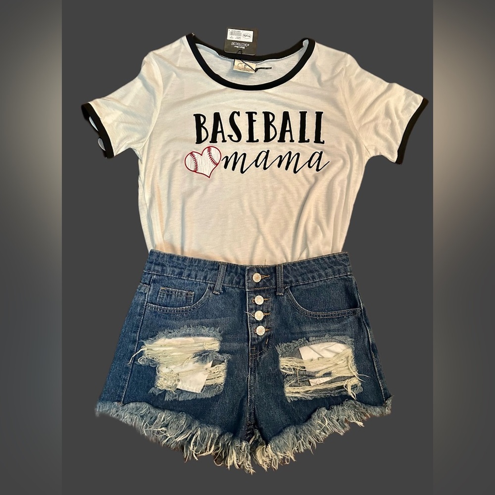 NWT! Baseball Mama Ringer Top